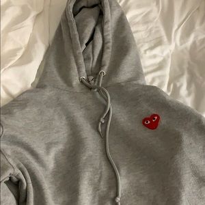 cdg hoodie grey